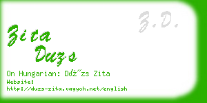 zita duzs business card